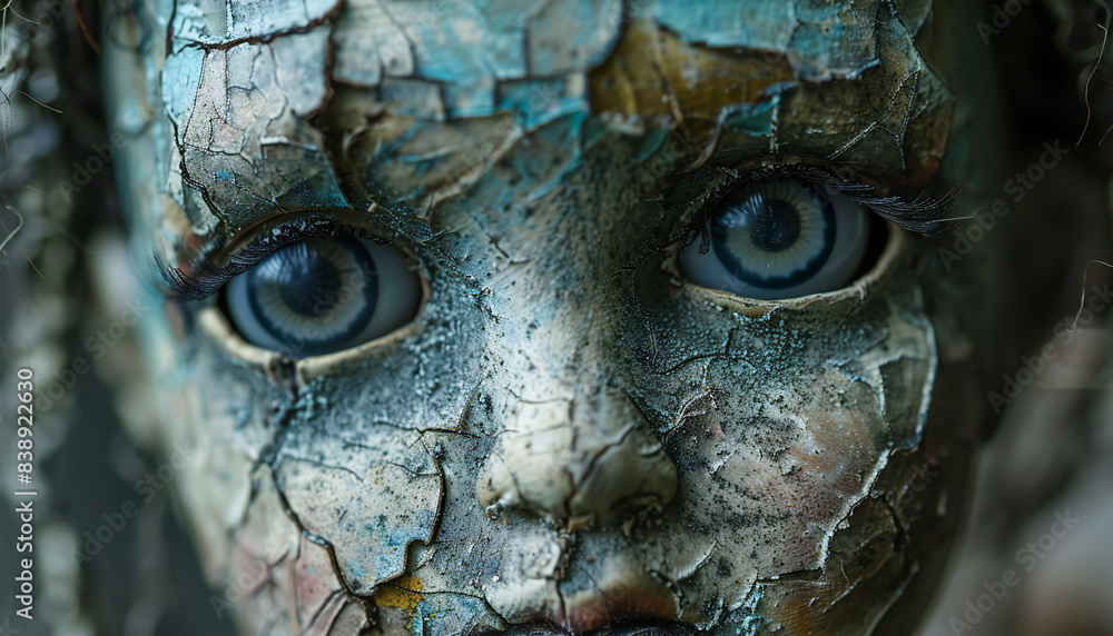 Recreation of a deteriorated face of a toy doll Recreation of a deteriorated face of a toy doll