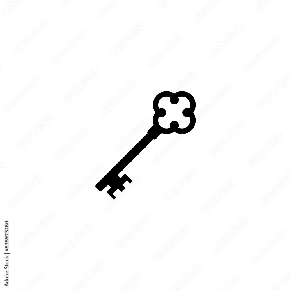 Old key house icon isolated on white background Old key house icon isolated on white background