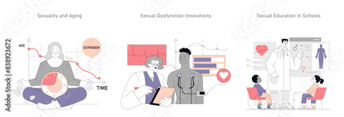 Psychosexology. Flat Vector Illustration
