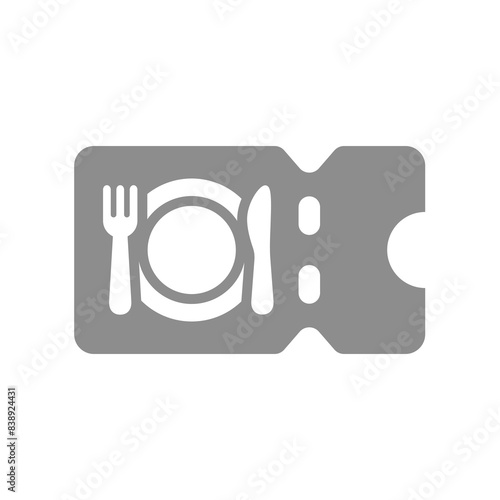 Food coupon or voucher vector. Meal discount gift card icon.