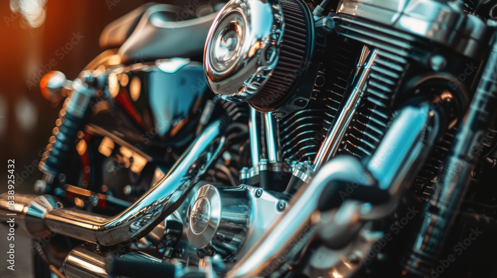 Close-Up View of a Modern Motorbike Engine Components Close-Up View of a Modern Motorbike Engine Components