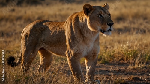 The raw power and regal presence of a lioness leading her pride across the golden savanna ai_generated © Haroon