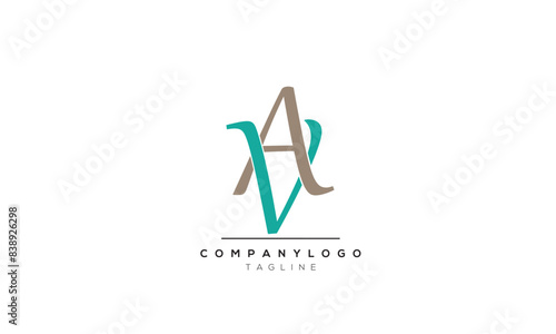 Alphabet letters Initials logo AV
