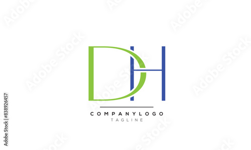 Alphabet letters Initials logo dh