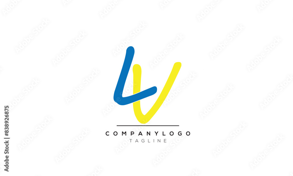 Alphabet letters Initials logo LV Alphabet letters Initials logo LV