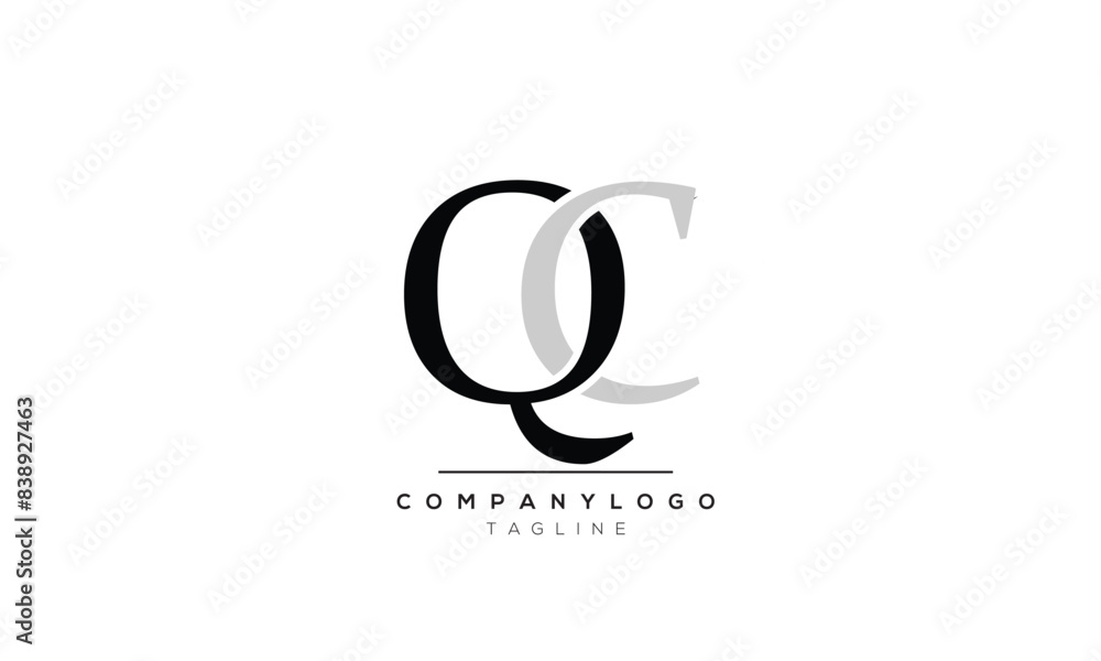 Alphabet letters Initials logo QC Alphabet letters Initials logo QC