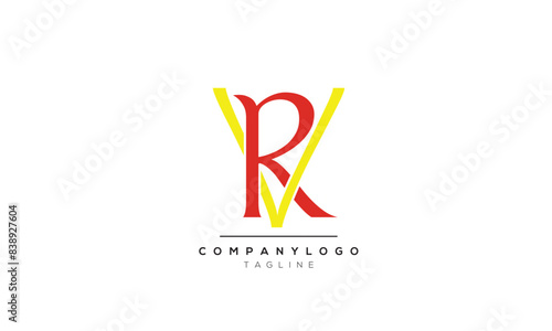 Alphabet letters Initials logo RV