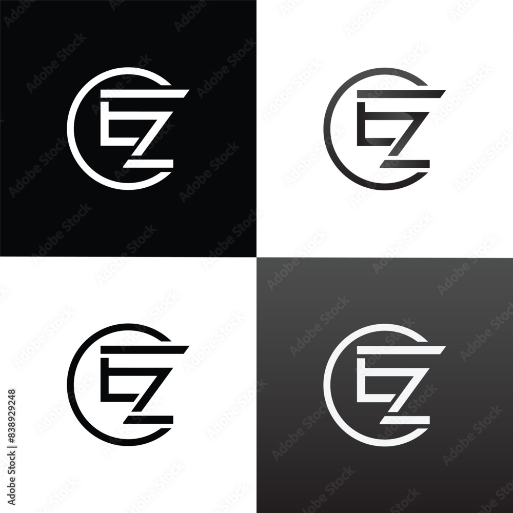 Logo Monogram Letter E&Z Logo Monogram Letter E&Z