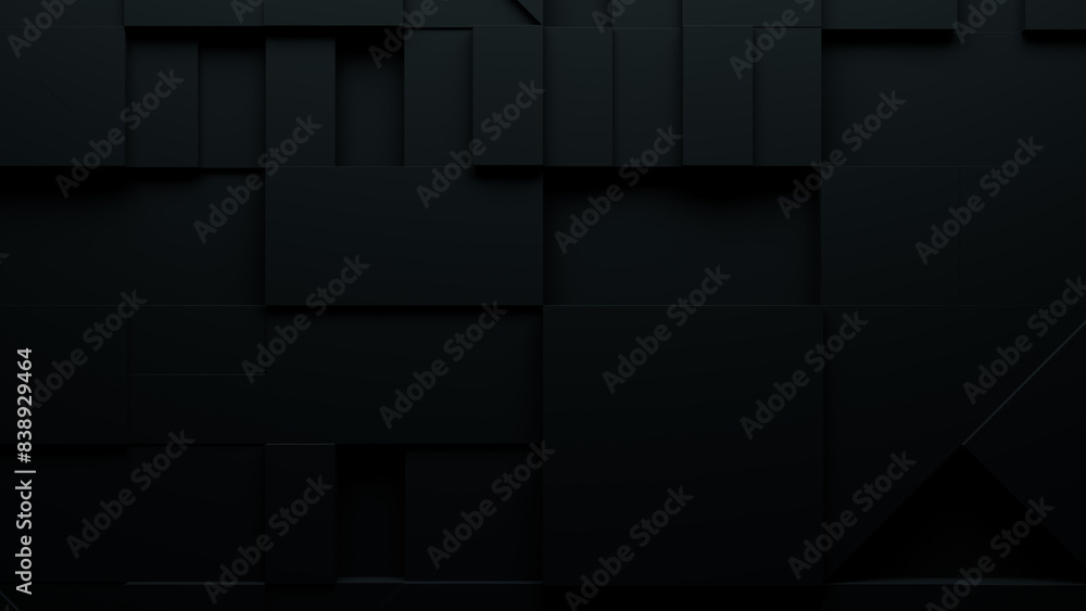 Black 3D Blocks neatly organized to make a Futuristic abstract background. 3D Render . Black 3D Blocks neatly organized to make a Futuristic abstract background. 3D Render .