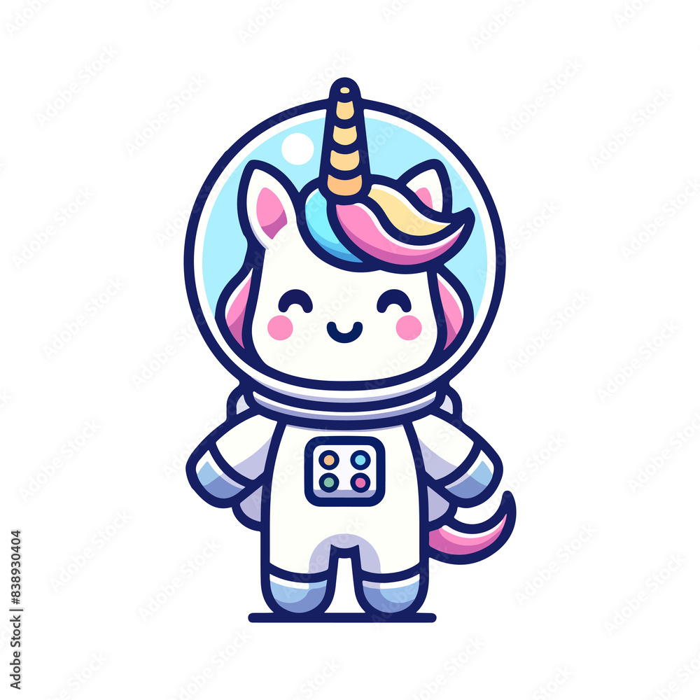 cute unicorn astronaut icon character cute unicorn astronaut icon character