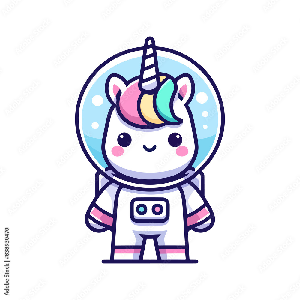 cute unicorn astronaut icon character cute unicorn astronaut icon character