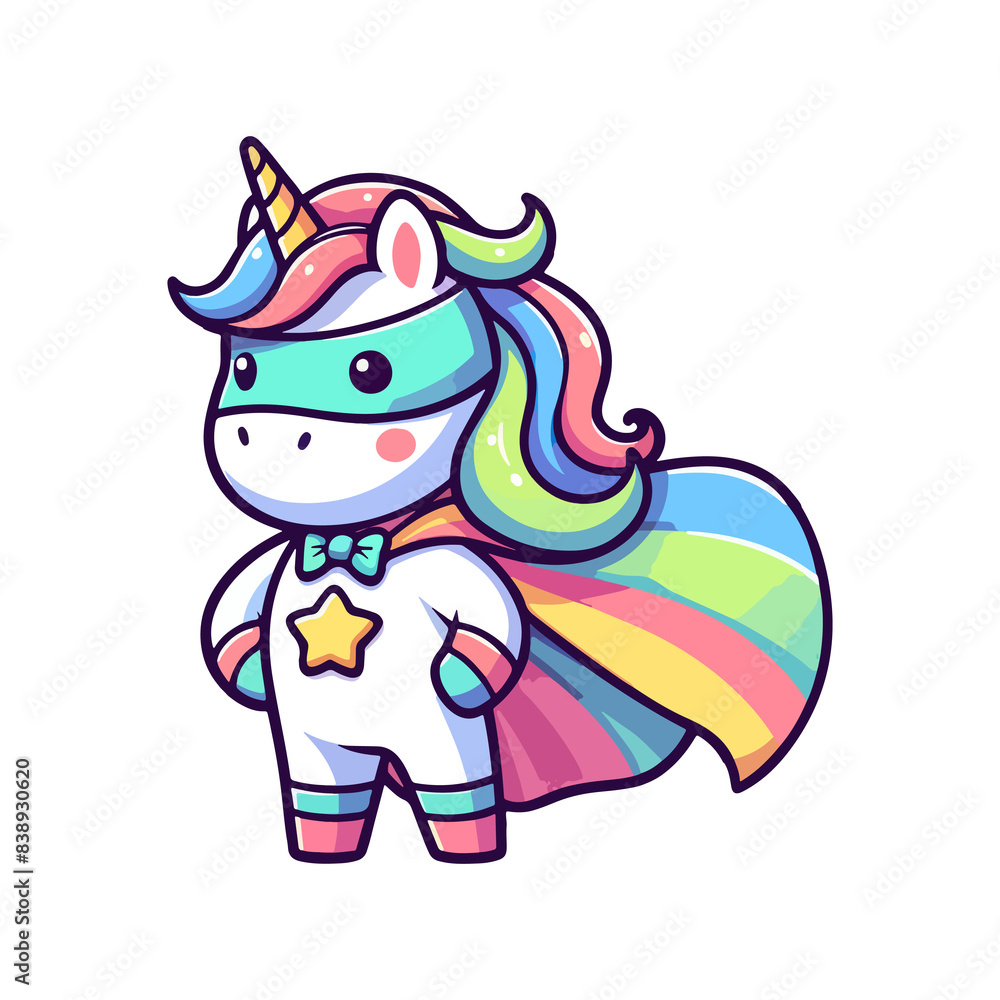 cute unicorn hero icon character cute unicorn hero icon character