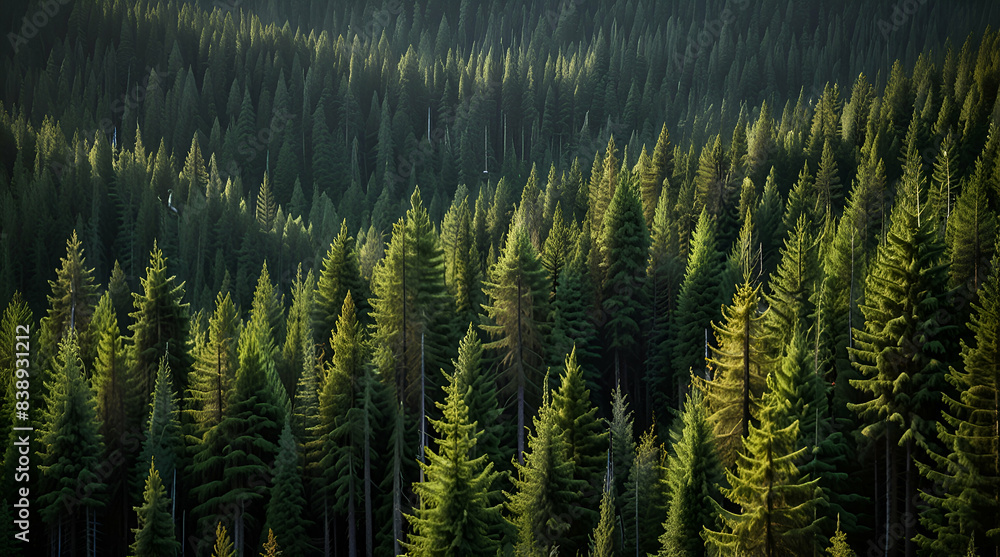 beautiful morning Healthy green trees in a forest of old spruce fir and pine trees in wilderness of a national park
beautiful morning Healthy green trees in a forest of old spruce fir and pine trees in wilderness of a national park