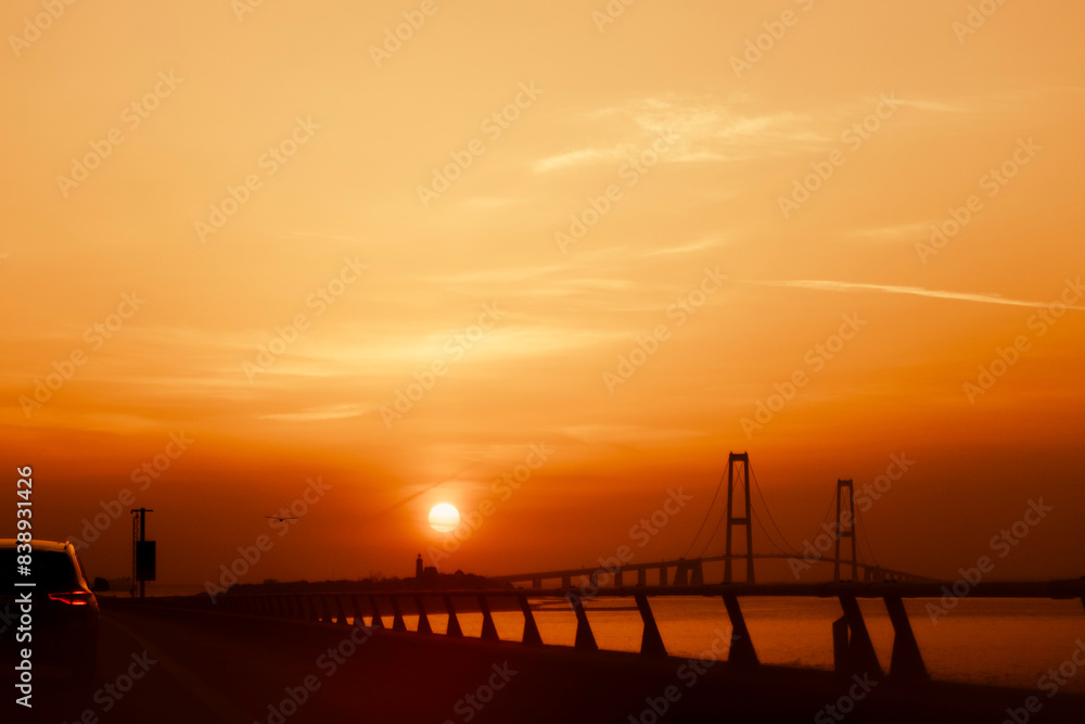 sunset over the river