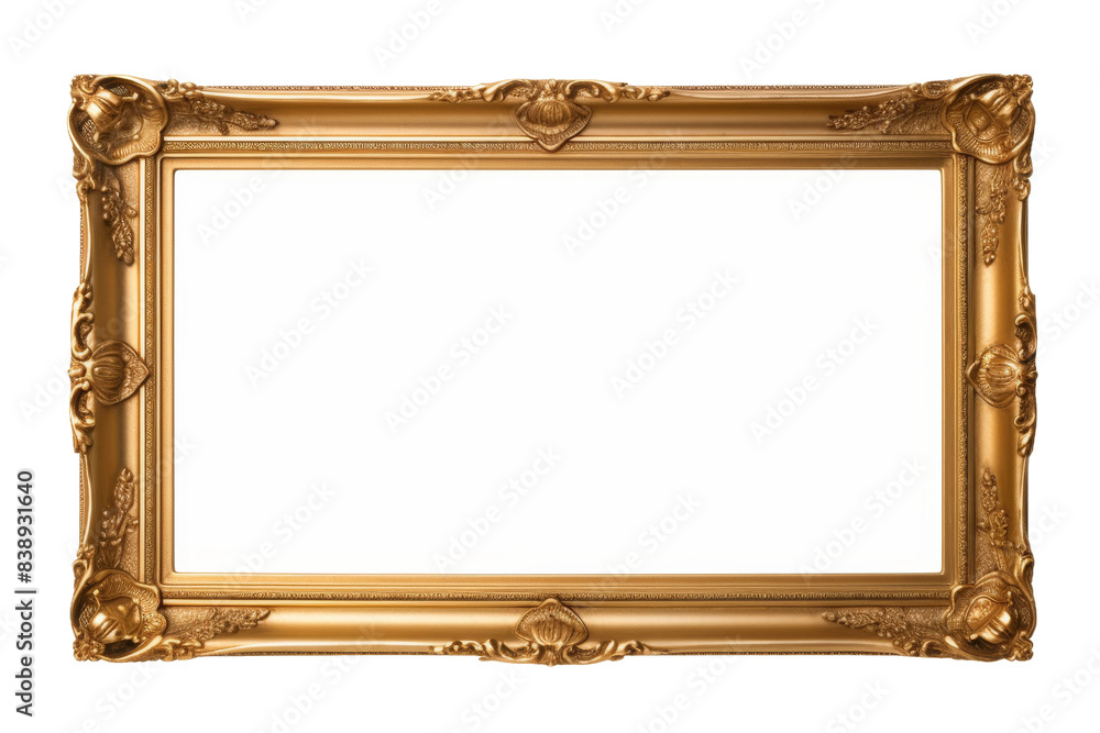 The Illuminated Portal: A Gold Frame on a White or Clear Surface PNG Transparent Background. The Illuminated Portal: A Gold Frame on a White or Clear Surface PNG Transparent Background.