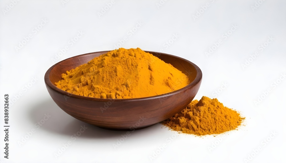 Tumeric on bowl isolated on white Background Tumeric on bowl isolated on white Background