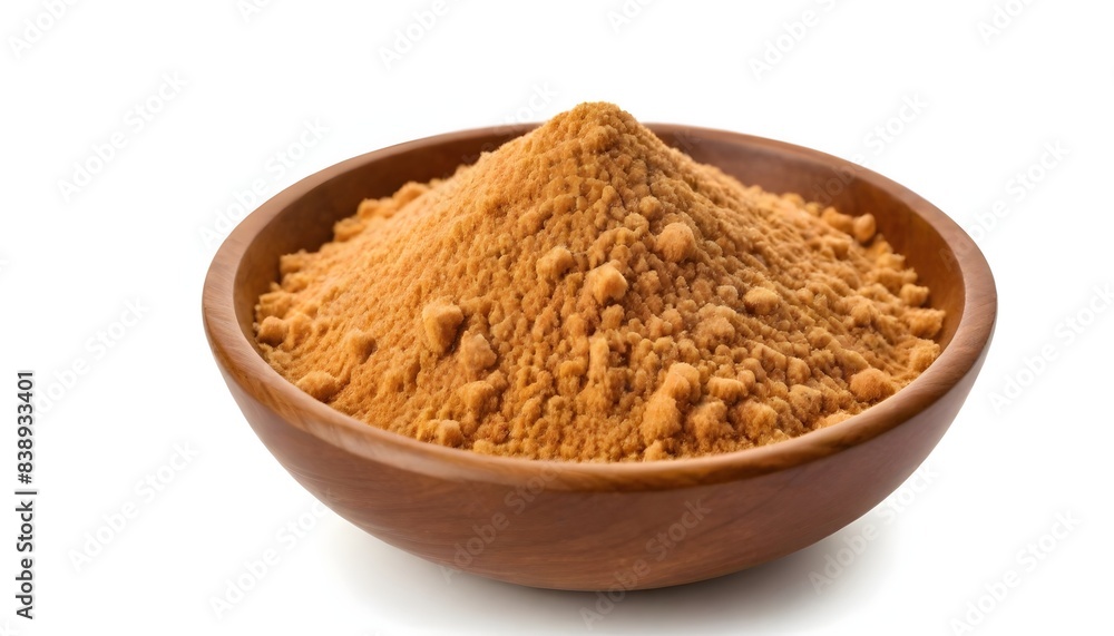 Brown sugar on bowl isolated on white Background Brown sugar on bowl isolated on white Background