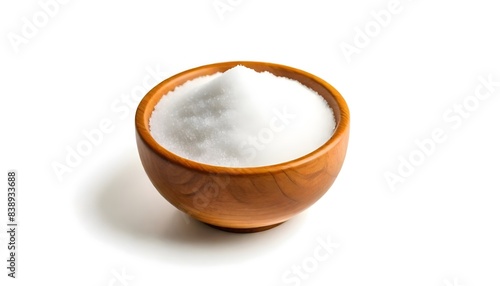 Sugar on bowl isolated on white Background 