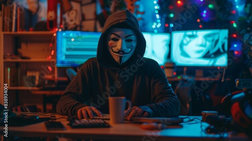 The hacker in Guy Fawkes mask