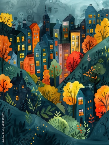 Beautiful cityscape illustration
