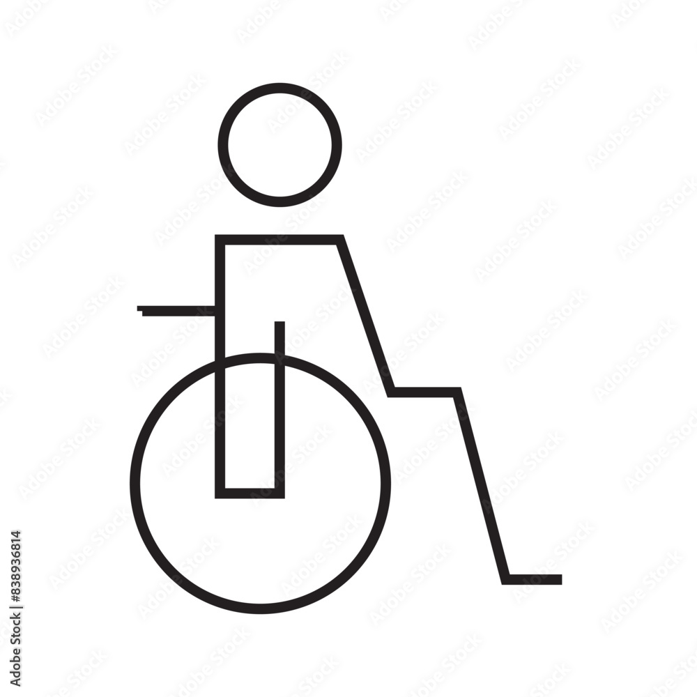 Disable Handicap Icon Isolated Outline Disable Handicap Icon Isolated Outline