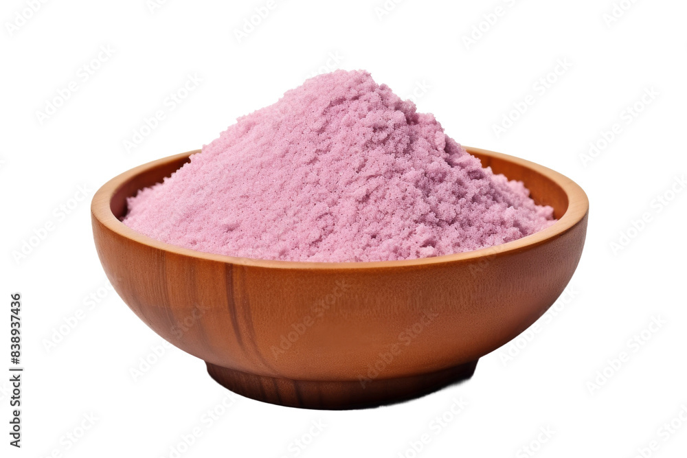 Mystical Elixir: A Wooden Bowl Filled With Pink Powder on a White or Clear Surface PNG Transparent Background.. Mystical Elixir: A Wooden Bowl Filled With Pink Powder on a White or Clear Surface PNG Transparent Background..