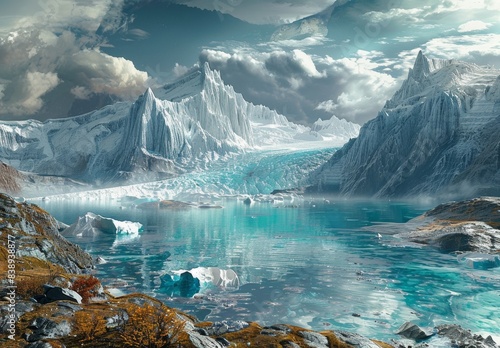 Wallpaper Mural The melting of glaciers due to global warming is causing landscapes to vanish and contributing to the rise in sea levels. Torontodigital.ca