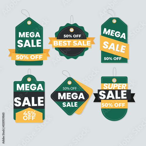 Realistic red price tags collection. Special offer or shopping discount label. Retail paper sticker. Promotional sale badge with text. Vector illustration.