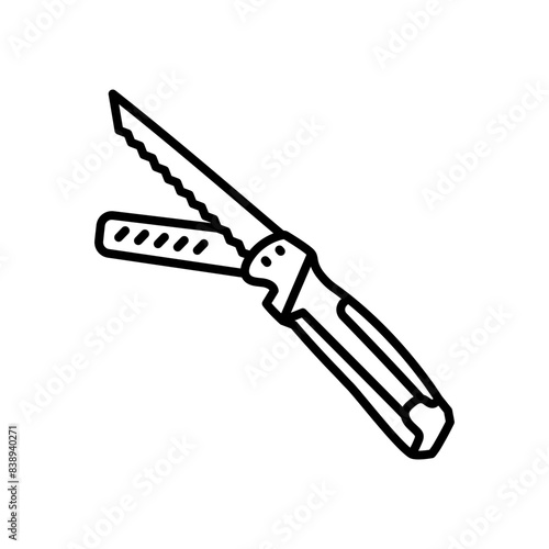 Drywall Utility Saw Outline Icon, Vector illustration