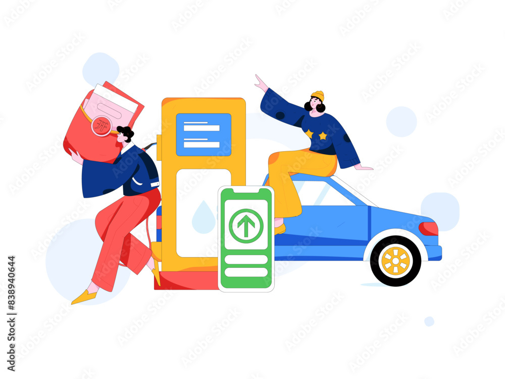 Vector Internet operation hand-drawn illustration of people getting discounts for refueling their cars
Vector Internet operation hand-drawn illustration of people getting discounts for refueling their cars