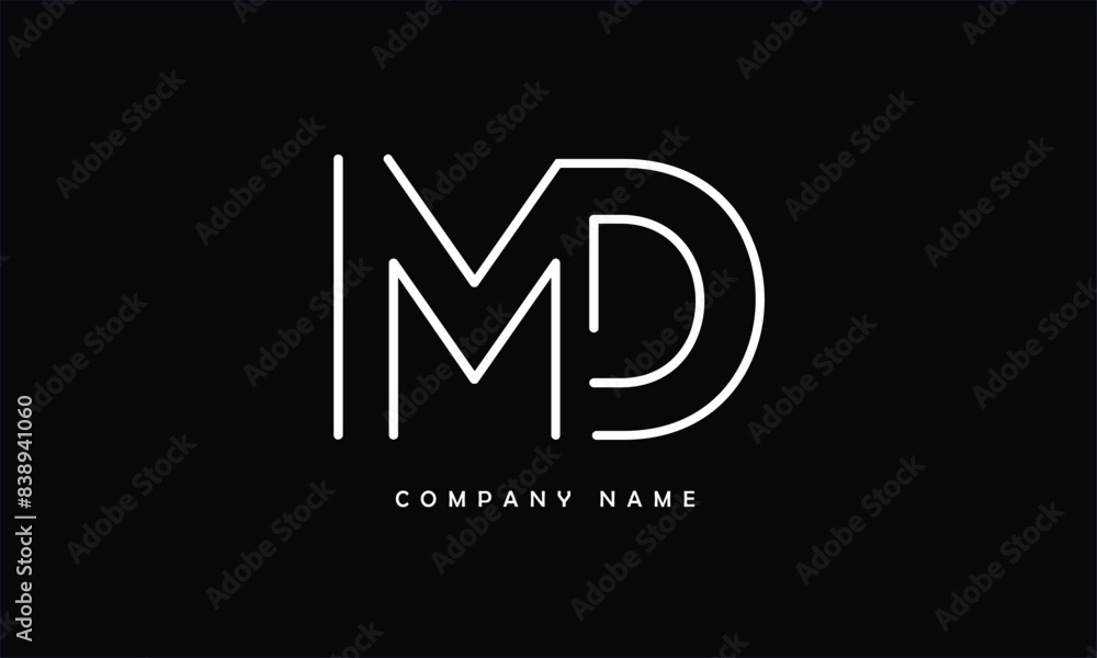 MD DM, M, D Abstract Letters Logo Monogram MD DM, M, D Abstract Letters Logo Monogram