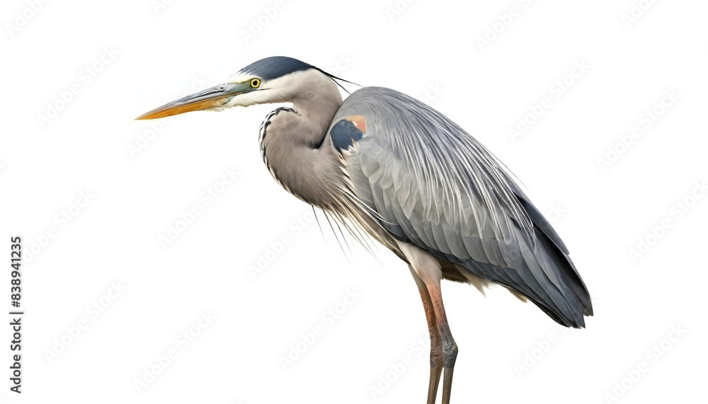 Heron bird isolated on white Background Generative Ai Heron bird isolated on white Background Generative Ai