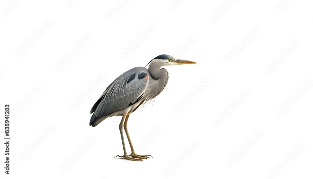 Heron bird isolated on white Background Generative Ai Heron bird isolated on white Background Generative Ai