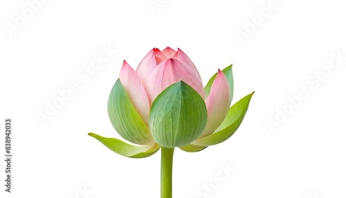 Lotus flower isolated on white Background Generative Ai 