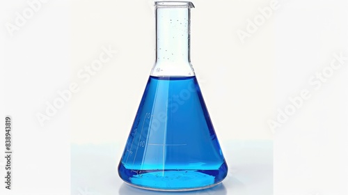 Laboratory Flask With Blue Liquid, Science Experiment Image, Chemistry Setup, Inspirational Stock Photo, Clear Flask, Lab Photo