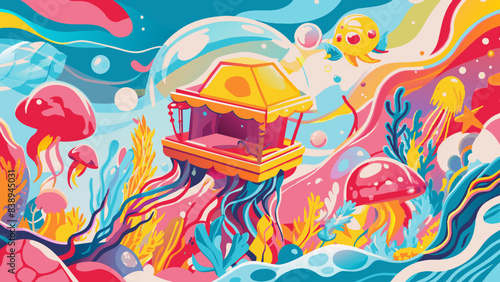 Vibrant Underwater Seascape with Exotic Fish and Coral Reef