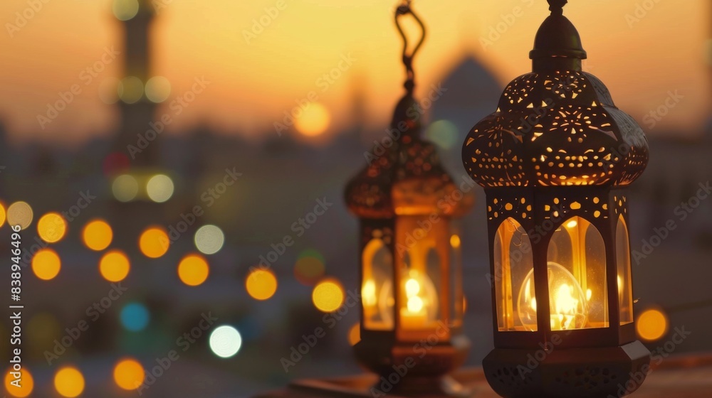 Ramadan latern background illustration generated by ai Ramadan latern background illustration generated by ai