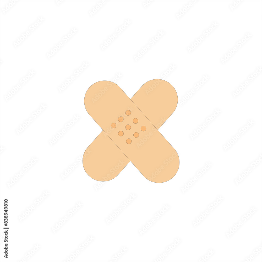 Adhesive medical plaster vector illustration. Handy plus on white background Adhesive medical plaster vector illustration. Handy plus on white background