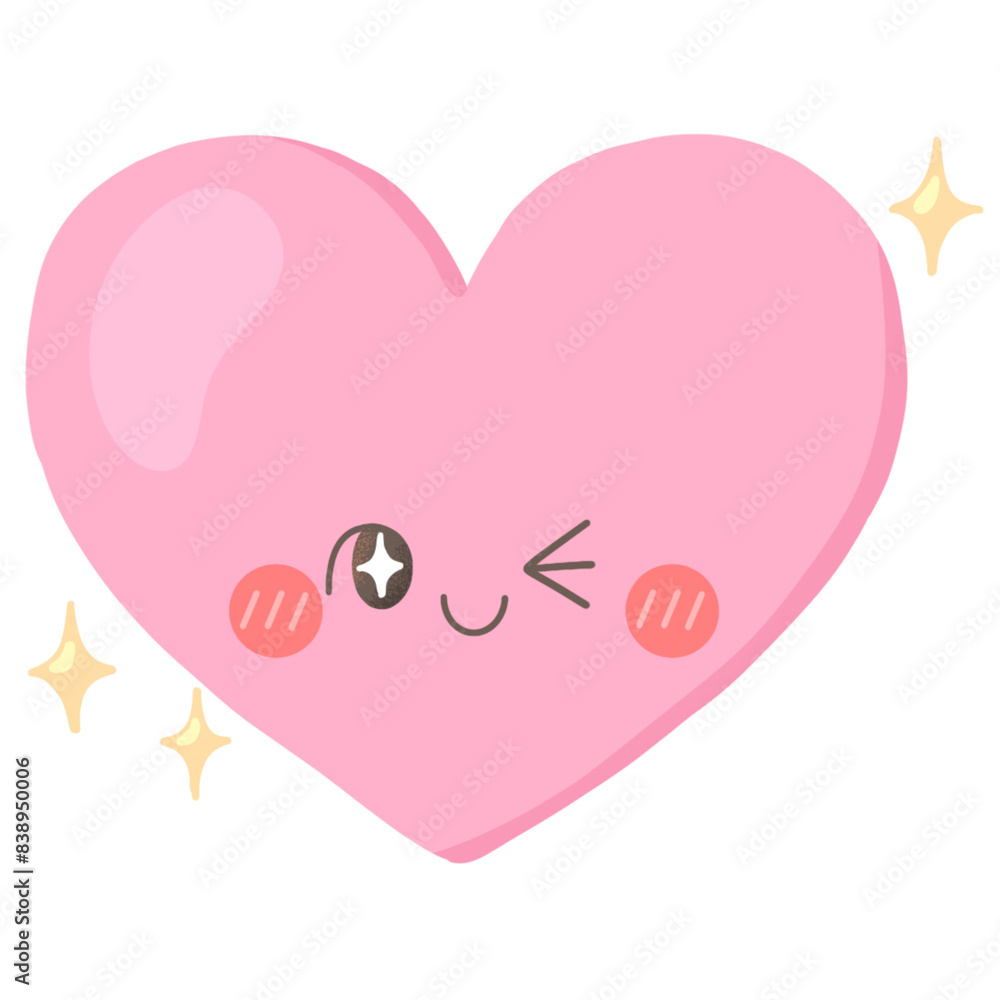 Illustration of Heart with cute expression, perfect for Valentine's Day Card, social media, Pattern Design Illustration of Heart with cute expression, perfect for Valentine's Day Card, social media, Pattern Design