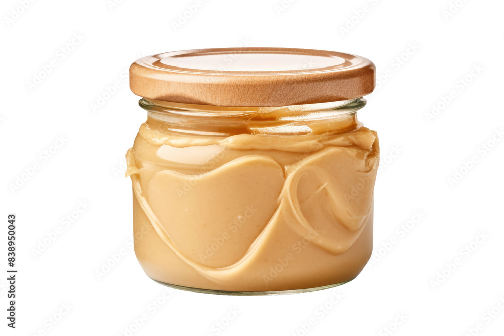 Creamy Dream: A Jar of Peanut Butter on a White or Clear Surface PNG Transparent Background.. Creamy Dream: A Jar of Peanut Butter on a White or Clear Surface PNG Transparent Background..