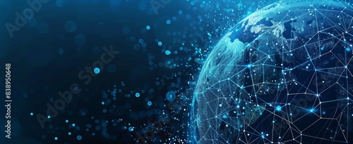 Global network background. Network digital cyberspace worldwide concept. Abstract virtual pattern. World globe technology