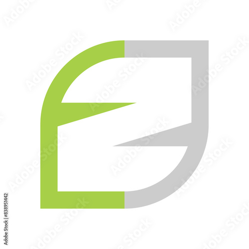 minimalist Z letter leaf  green logo design vector files included