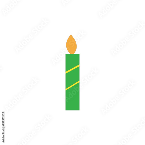 Candle with burning flame vector illustration isolated on white background.