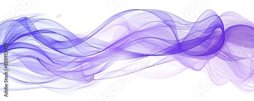 Gentle periwinkle wave abstract pattern, whimsical and light, isolated on a white backdrop
