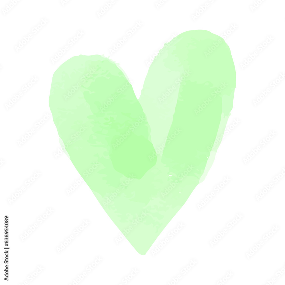Hand painted watercolour heart design on white Hand painted watercolour heart design on white