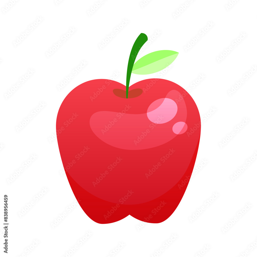 Fototapeta premium Fresh apple fruit red on white background