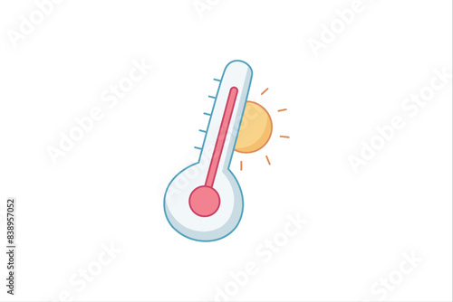 Thermometer Weather Flat Sticker Design