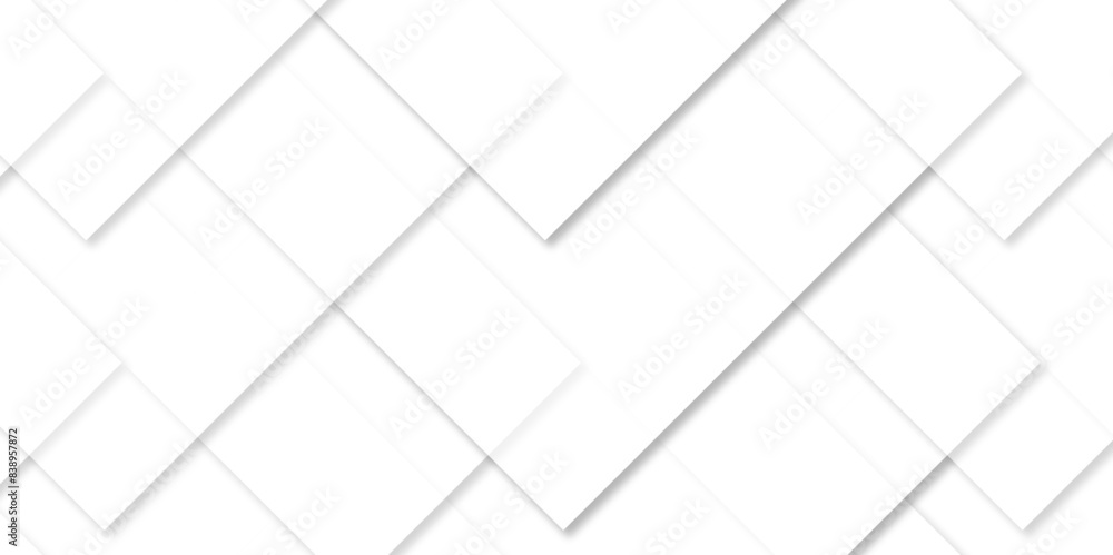 Abstract white background with diamond and square shapes layered in modern abstract pattern design, White color technology concept geometric line vector background.
Abstract white background with diamond and square shapes layered in modern abstract pattern design, White color technology concept geometric line vector background.