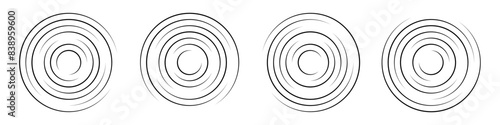 Set of concentric ripple circle with editable stroke vector icon