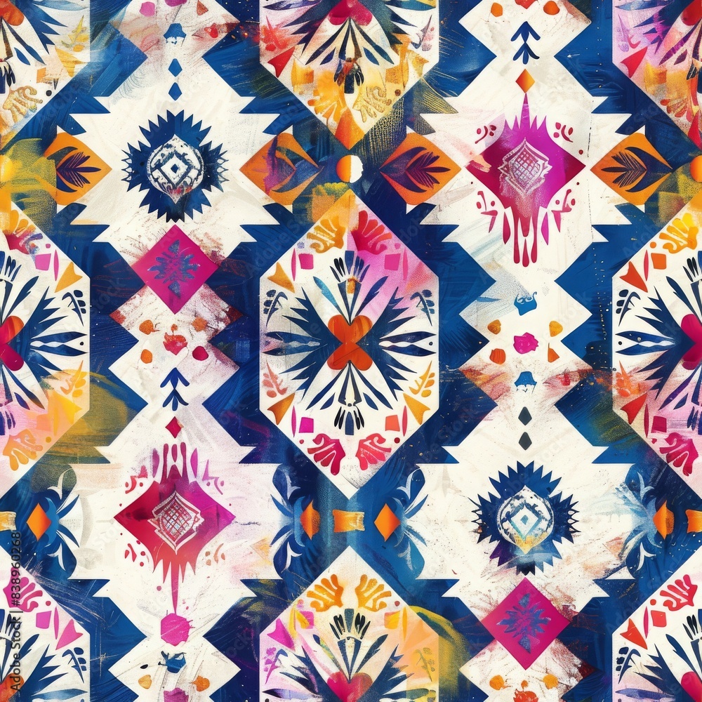 bohemian geometrik and floral seamless pattren bohemian geometrik and floral seamless pattren